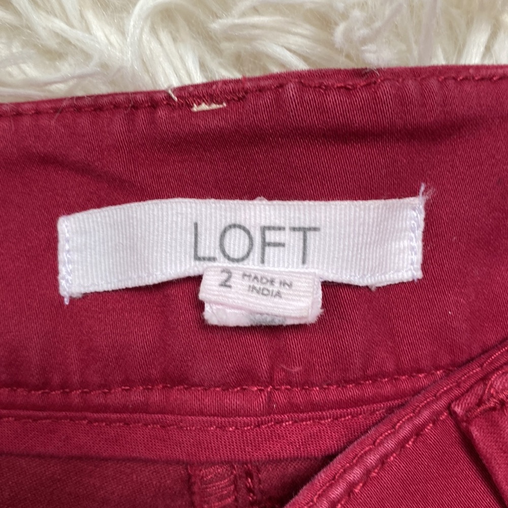 🎉HP🎉 Loft Ankle Pants 💗 Cranberry Red - Picture 12 of 14